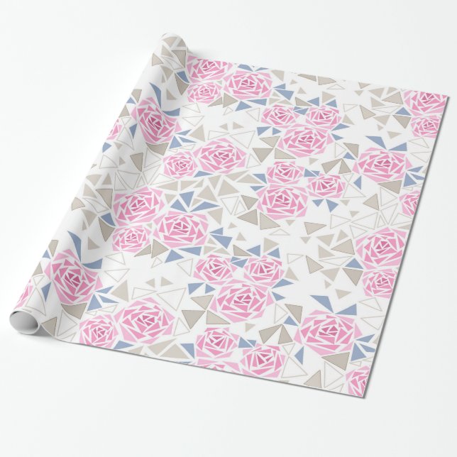 Mosaic, flowers wrapping paper (Unrolled)