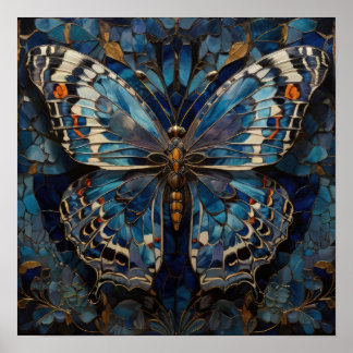 Mosaic Flutter - 3D Butterfly Modern Art Poster