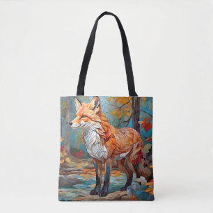 Mosaic Fox Forest Tote Bag