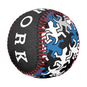Mosaic Geckos Pattern - blue black white grey Baseball