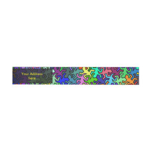 Mosaic Geckos Pattern - coloured Wraparound Address Label