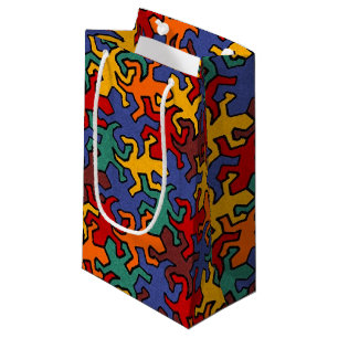 Mosaic Geckos Pattern - Earth Colour Small Gift Bag
