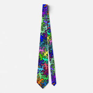 Mosaic Geckos Pattern - multi coloured Tie