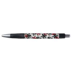 Mosaic Geckos Pattern - red black white