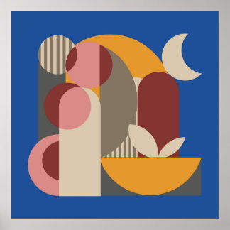 Mosaic Geometric Abstract Mural Modern Art  Poster