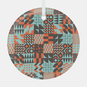 Mosaic geometric tiles, seamless elegant pattern. glass tree decoration