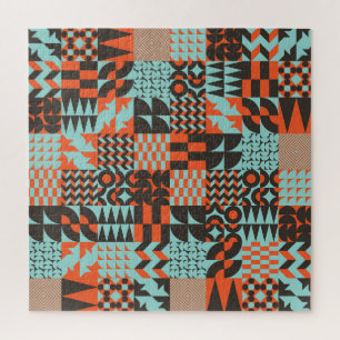 Mosaic geometric tiles, seamless elegant pattern. jigsaw puzzle