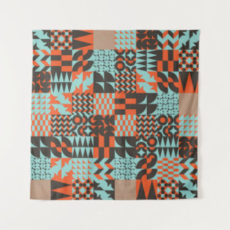 Mosaic geometric tiles, seamless elegant pattern. tapestry