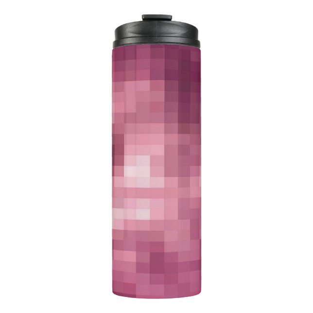 Mosaic Glass Illusion Pink Thermal Tumbler (Front)