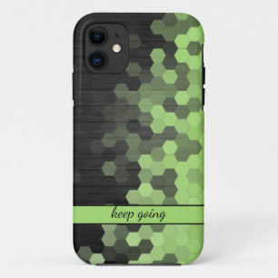 Mosaic green pattern iPhone Case