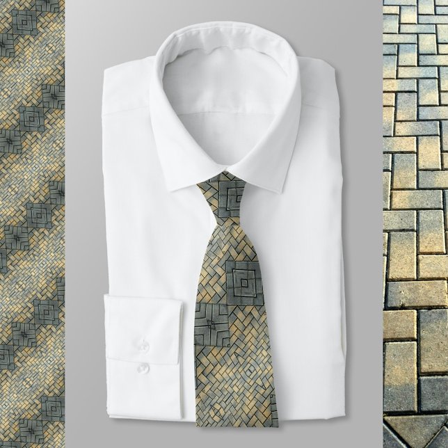 Mosaic Grey and Mustard Bricks Tie (Creator Uploaded)