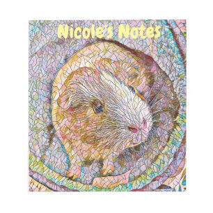 Mosaic Guinea Pig Themed Notebook Notepad