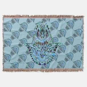 Mosaic Hamsa Hand Throw Blanket