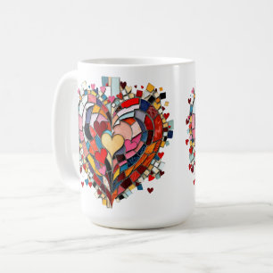 Mosaic Heart of Love Coffee Mug