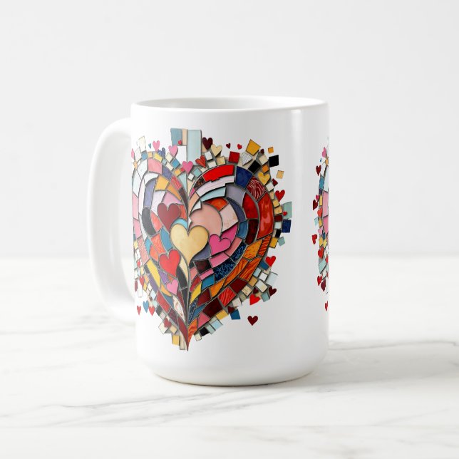 Mosaic Heart of Love Coffee Mug (Front Left)