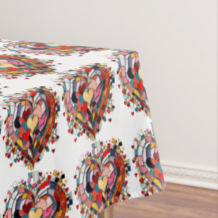 Mosaic Heart of Love Tablecloth