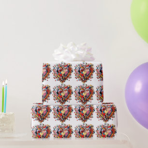 Mosaic Heart of Love Wrapping Paper