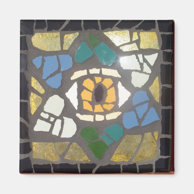 Mosaic Hearts Star of David w/Evil Eye Magnet (Front)