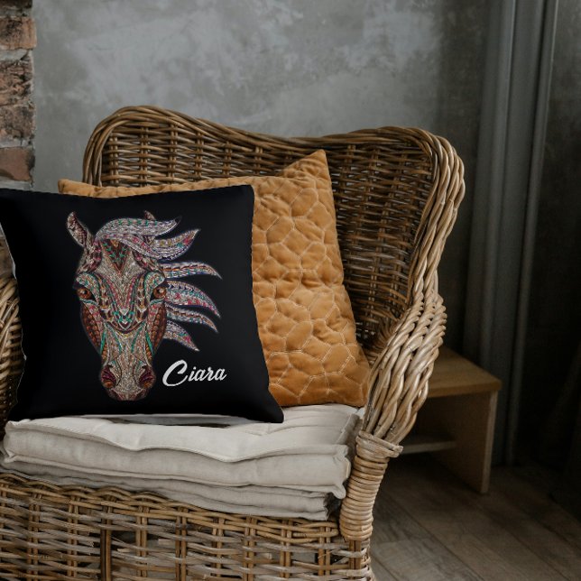 Mosaic Horse Face Personalised Cushion (Creator Uploaded)