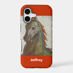 Mosaic Horse, Orange, Personalized Name