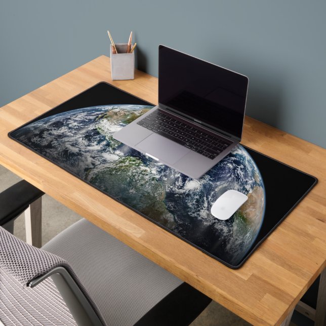 Mosaic Image Of Planet Earth With 3 Hurricanes Desk Mat (Office 2)