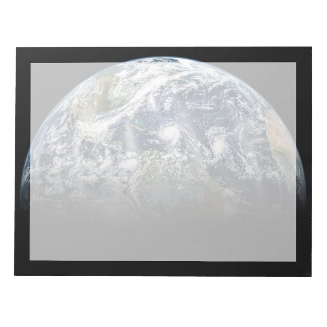 Mosaic Image Of Planet Earth With 3 Hurricanes Notepad (Front)