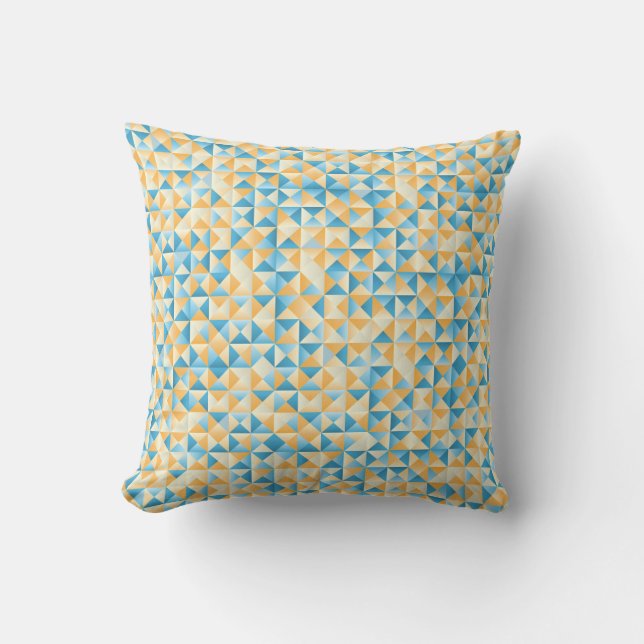 Mosaic in blue and orange cushion (Front)