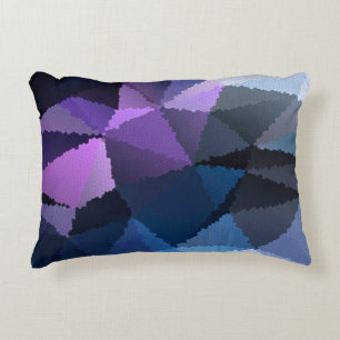 Mosaic in blue and pink colours decorative cushion