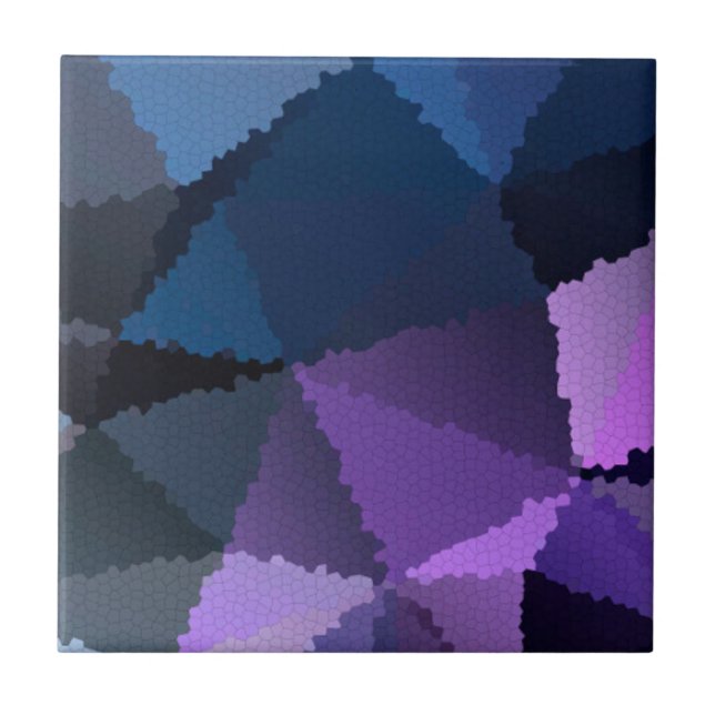 Mosaic in blue and pink colours tile (Front)