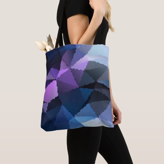 Mosaic in blue and pink colours tote bag (Close Up)