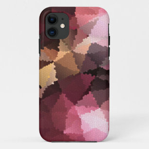 Mosaic in brown-pink and yellow colours iPhone 11 case