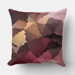 Mosaic in brown-pink and yellow colours cushion