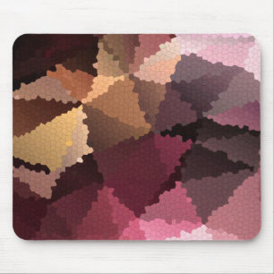Mosaic in brown-pink and yellow colours mouse mat
