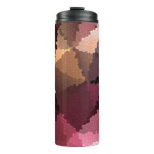 Mosaic in brown-pink and yellow colours thermal tumbler