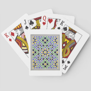 Mosaic in dado of the door in the hall of the Two Playing Cards