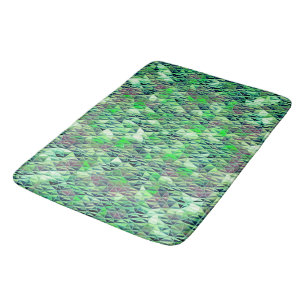 Mosaic in greenish triangles with gradient tones t bath mat