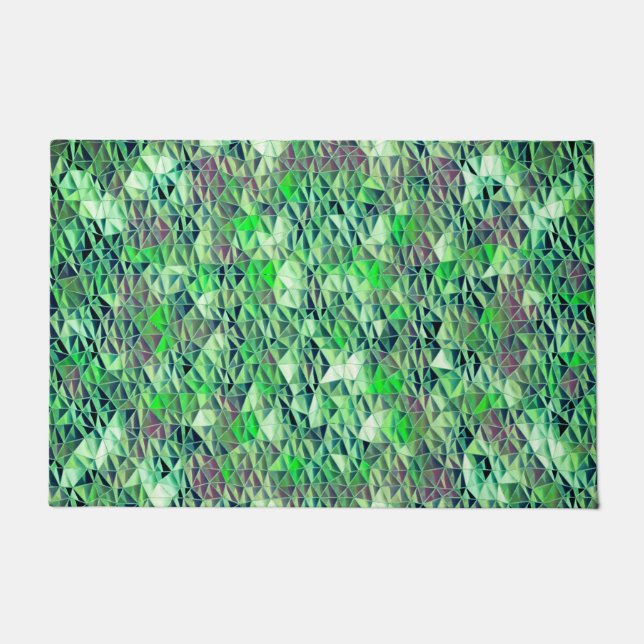 Mosaic in greenish triangles with gradient tones t doormat (Front)