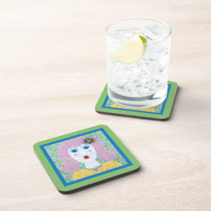 Mosaic - Ingrid with Green & Blue Border Coaster