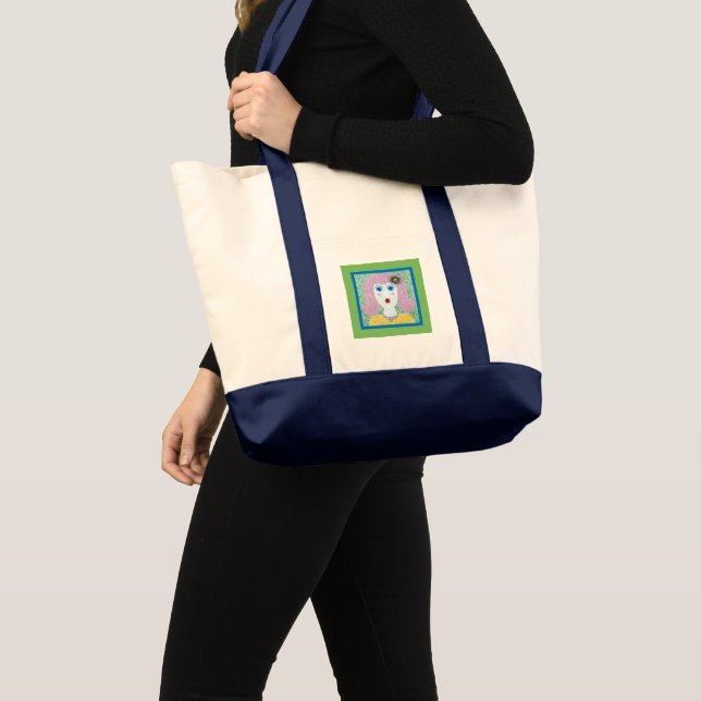 Mosaic - Ingrid with Green & Blue Border Tote Bag (Front (Product))