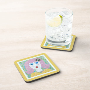 Mosaic - Ingrid with Yellow & Ivory Border Coaster