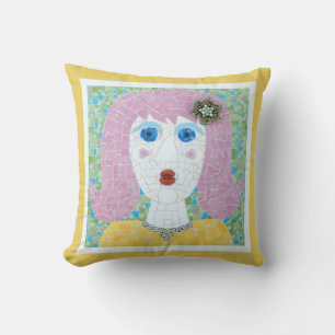 Mosaic - Ingrid with Yellow & Ivory Border Cushion