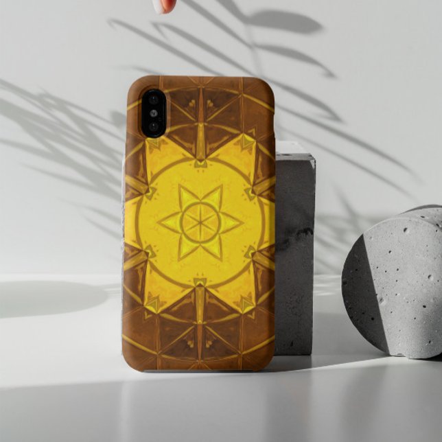 Mosaic Kaleidoscope Flower Yellow Case-Mate iPhone Case (Creator Uploaded)