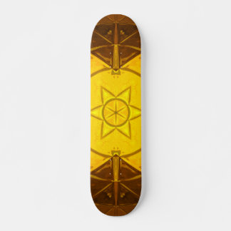 Mosaic Kaleidoscope Flower Yellow Skateboard