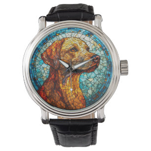 🌸 Mosaic Labrador Colour Art Timepiece Home Style Watch