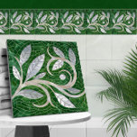 Mosaic Leaf Swirl ornament  Tile<br><div class="desc">Mosaic Leaf Swirl ornament</div>