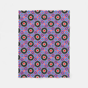 Mosaic Legacy: Andalusian Moroccan Zellige Art Fleece Blanket