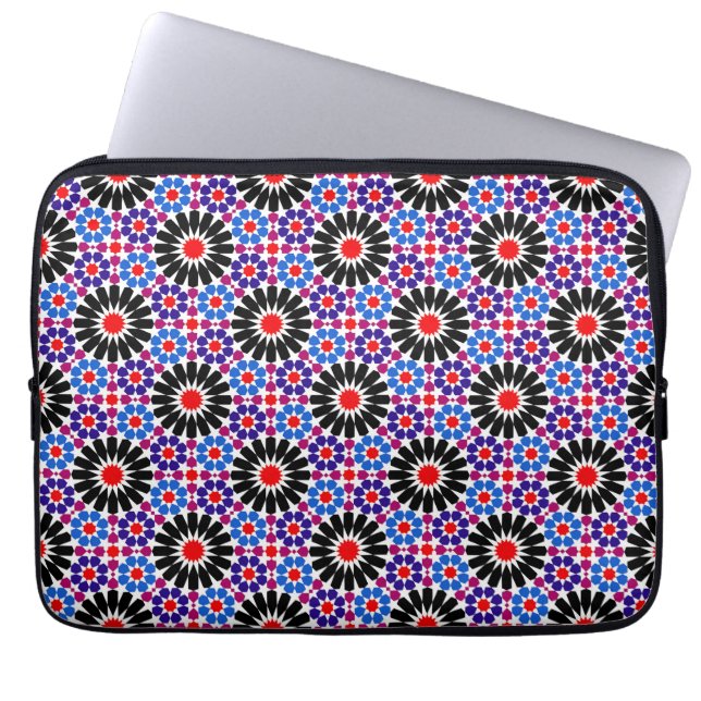 Mosaic Legacy: Andalusian Moroccan Zellige Art Laptop Sleeve (Front)