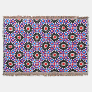 Mosaic Legacy: Andalusian Moroccan Zellige Art Throw Blanket