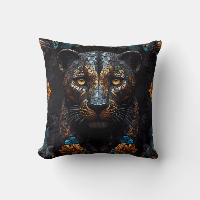 Mosaic Leopard Majesty Cushion (Front)