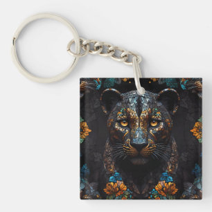 Mosaic Leopard Majesty Key Ring